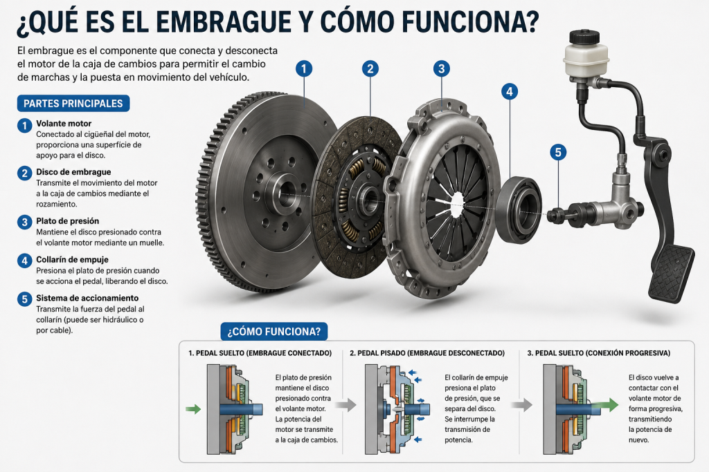 Qué es el embrague y cómo funciona