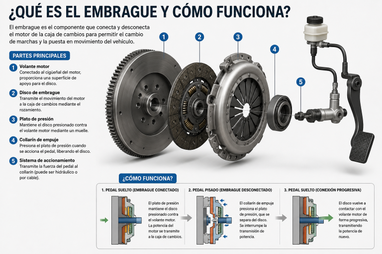 Qué es el embrague y cómo funciona