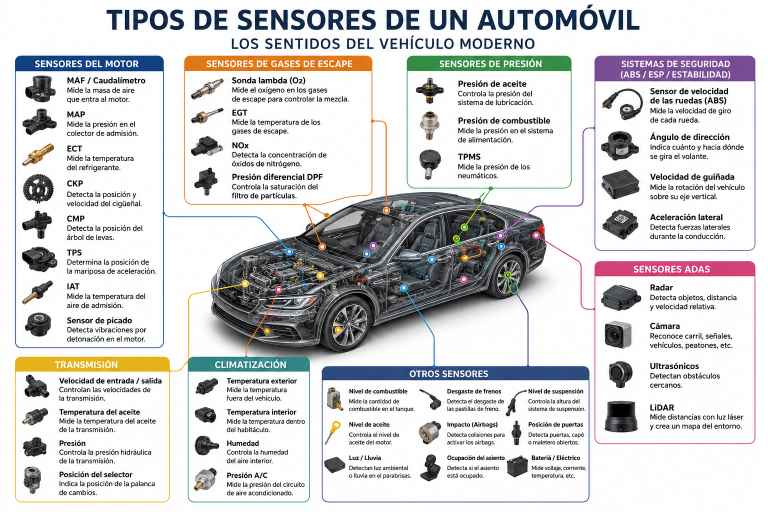 Tipos de sensores de un automóvil