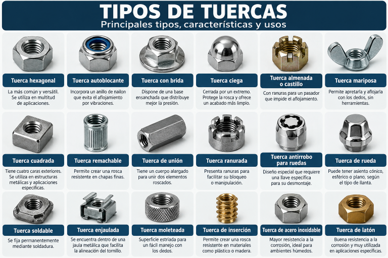 Tipos de tuercas