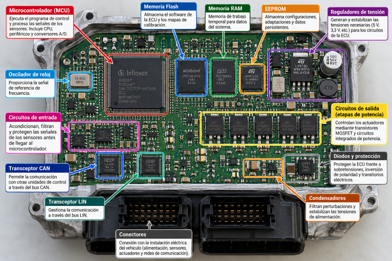 Arquitectura y componentes de una ECU